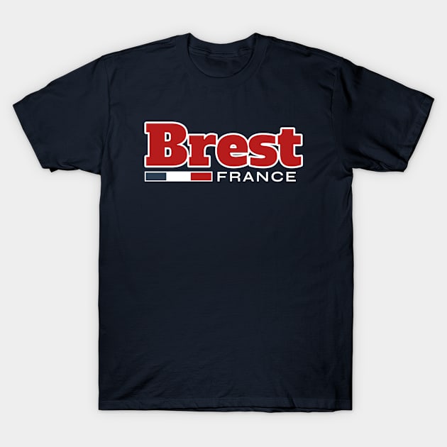 Brest France Retro T-Shirt by urban-wild-prints